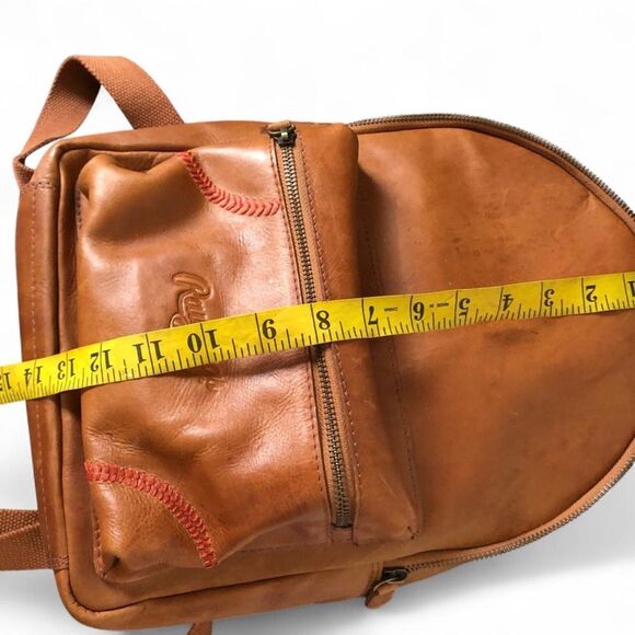 RARE Rawlings Red Label Genuine Leather Backpack Brown Red Stitch NEW